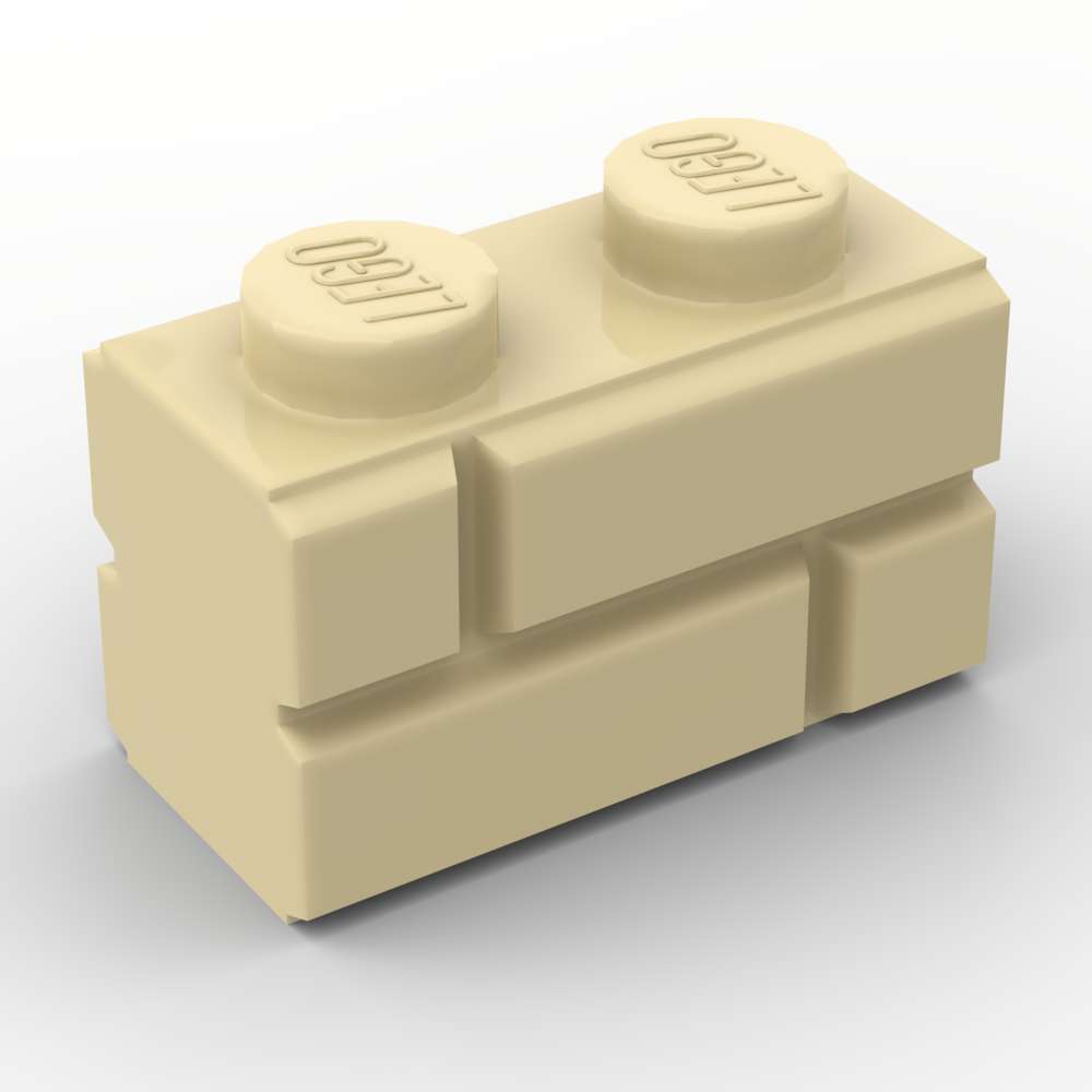 LEGO® Brique Modifiée 1 x 2 avec Profil Mur / Maçonnerie - 98283 - Rouge  Foncé
